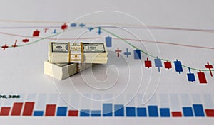 Business concept with graphs and miniature.