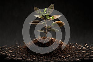 Business concept by growing plants on coin isolated landscape background.