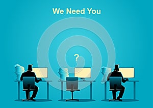 We Need You, Job vacancy, new recruitment, trainee, occupation, photo