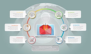 Business concept infographic template 6 steps