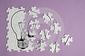 Business concept,innovation,ideas Personal development, human resources,recruitment,team building with jigsaw puzzle pieces and