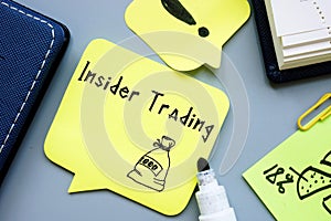 Business concept about Insider Trading with phrase on the page