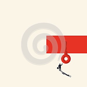 Business concept, key ideas. Key to success. Vector illustration. minimalist