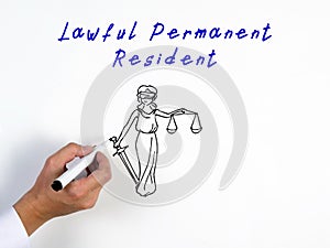 Business concept about Lawful Permanent Resident with sign on the page