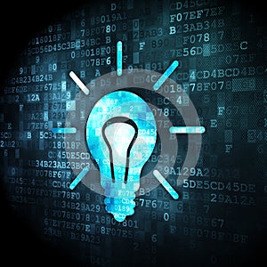 Business concept: Light Bulb on digital background
