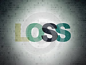 Business concept: Loss on Digital Data Paper background