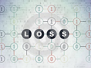 Business concept: Loss on Digital Data Paper background