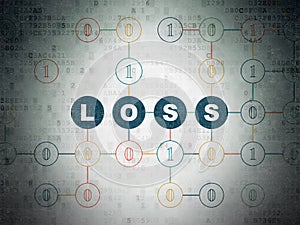 Business concept: Loss on Digital Data Paper background