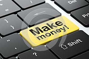 Business concept: Make Money! on computer keyboard background