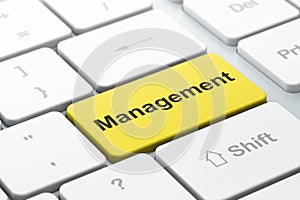 Business concept: Management on computer keyboard background