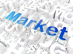 Business concept: Market on alphabet background