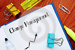 Business concept meaning Change Management with inscription on the page