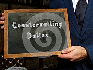 Business concept meaning Countervailing Duties with sign on the black chalkboard