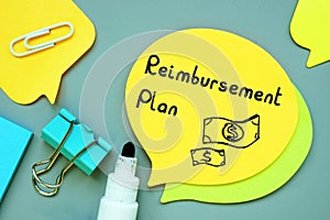 Business concept meaning Reimbursement Plan with phrase on the page