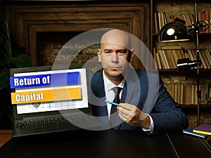 Business concept meaning Return of Capital with phrase on laptop