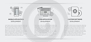 Business concept menu banner of web app custom application