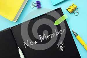 Business concept about New Member S with sign on the page