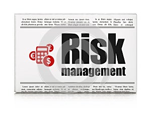 Business concept: newspaper with Risk Management