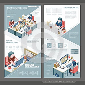 Business concept one page website template design