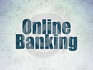 Business concept: Online Banking on Digital Data Paper background