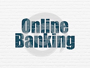 Business concept: Online Banking on wall background