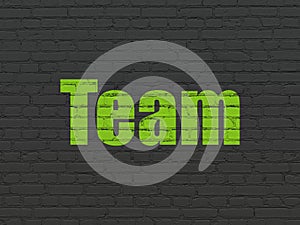 Business concept: Team on wall background