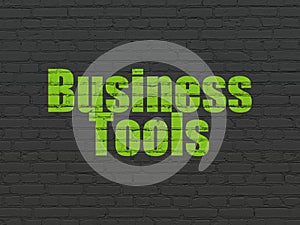Business concept: Business Tools on wall background