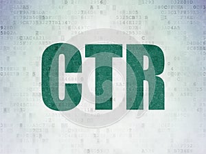 Business concept: CTR on Digital Data Paper background