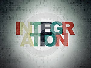 Business concept: Integration on Digital Data Paper background