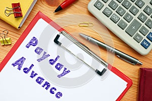 Business concept about Payday Advance with phrase on the page