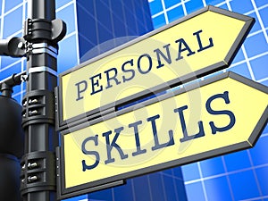 Business Concept. Personal Skills Roadsign.