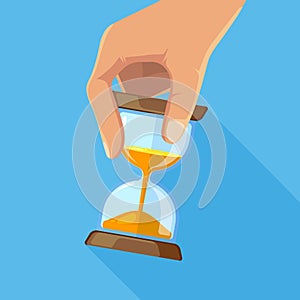 Business concept picture of hourglasses in hand