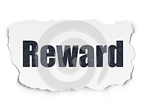 Business concept: Reward on Torn Paper background