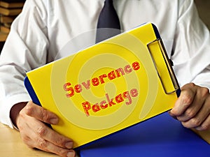 Business concept about Severance Package with phrase on the page