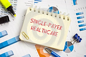 Business concept about Single-Payer Healthcare with inscription on the piece of paper