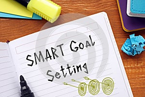 Business concept about SMART Goal Setting with inscription on the piece of paper