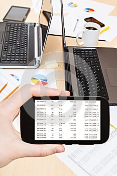 Business concept - spy shooting of corporate data