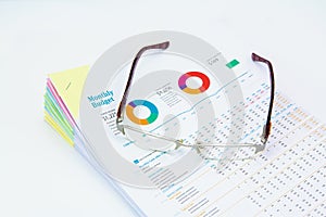 Business concept.Stack of business reports