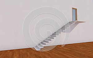 Business Concept of stairway on wall as a metaphor to business growth