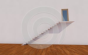 Business Concept of stairway on wall as a metaphor to business growth