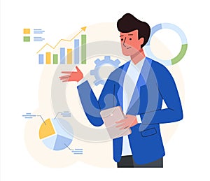 Business concept of statistical and business analysis