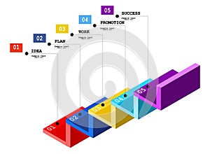 Business concept step succeed.