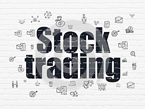 Business concept: Stock Trading on wall background
