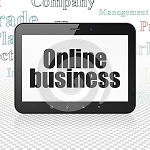 Business concept: Tablet Computer with Online Business on display