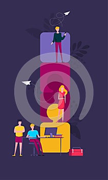 Business concept. Team metaphor. people connecting puzzle elements. Vector illustration flat design style. Symbol of teamwork,