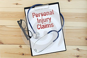 Business concept.Text PERSONAL INJURY CLAIMS
