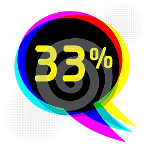 Business concept with text thirty-three percent Discount