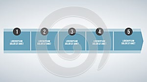 business concept timeline. Infograph template, 5 steps infographic, vector banner can be used for workflow layout, diagram,present