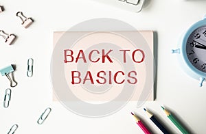 Top view notebook writing BACK TO BASIC