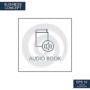 Business concept, web icon from thin lines. Audiobook support - Vector